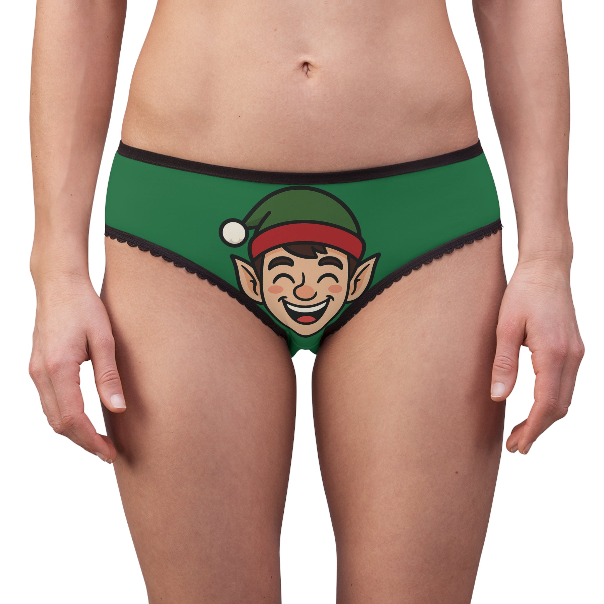 Booty Trap Elf Christmas Underwear | Funny Holiday Panties for Her | Cheeky Christmas Lingerie | Naughty Elf Gift | Xmas Gag Gift