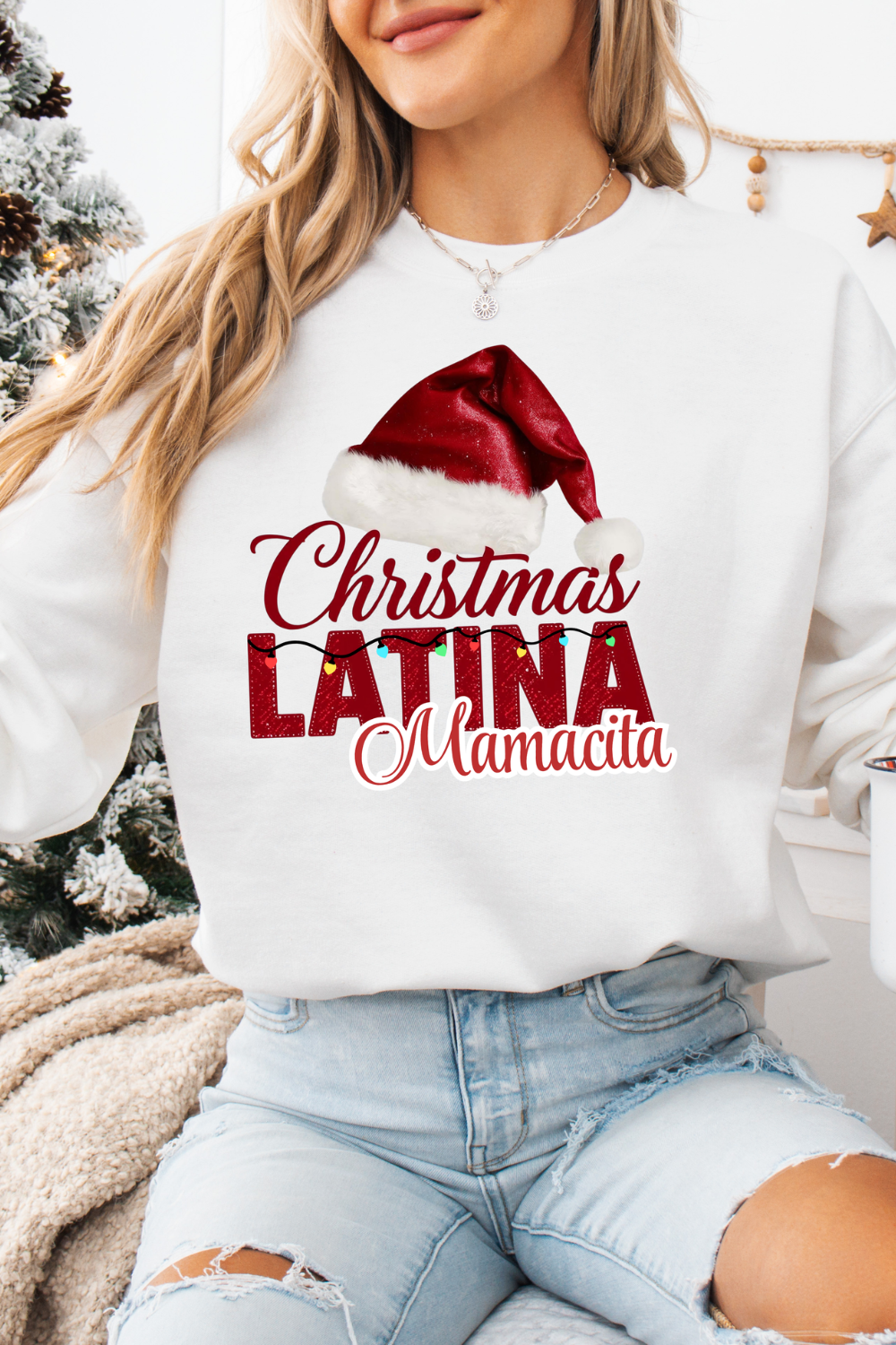 Christmas Latina Mamacita Sweatshirt | Latina Christmas Sweater | Holiday Mom Shirt | Spanish Xmas Gift for Mom | Cute Navidad Outfit