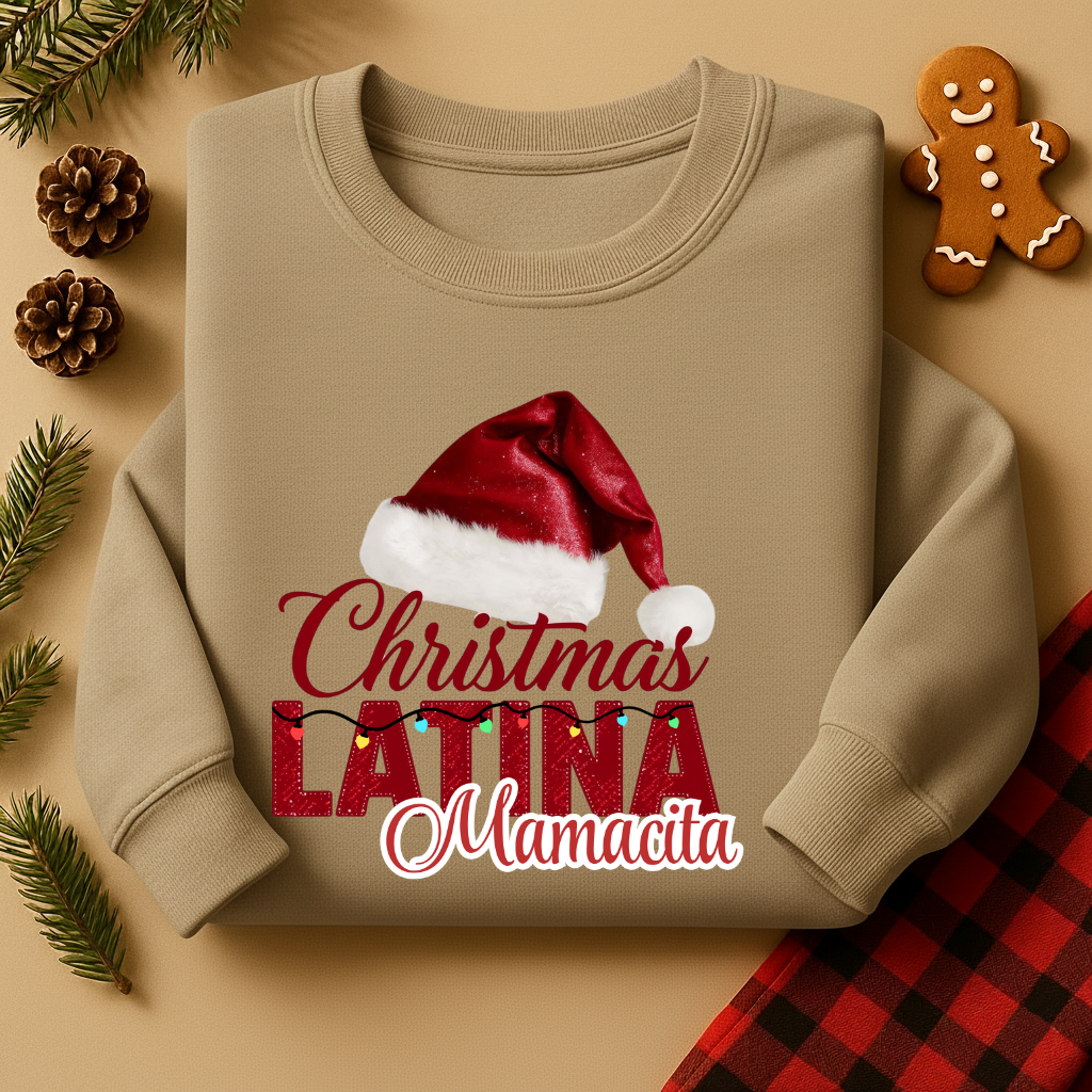Christmas Latina Mamacita Sweatshirt | Latina Christmas Sweater | Holiday Mom Shirt | Spanish Xmas Gift for Mom | Cute Navidad Outfit