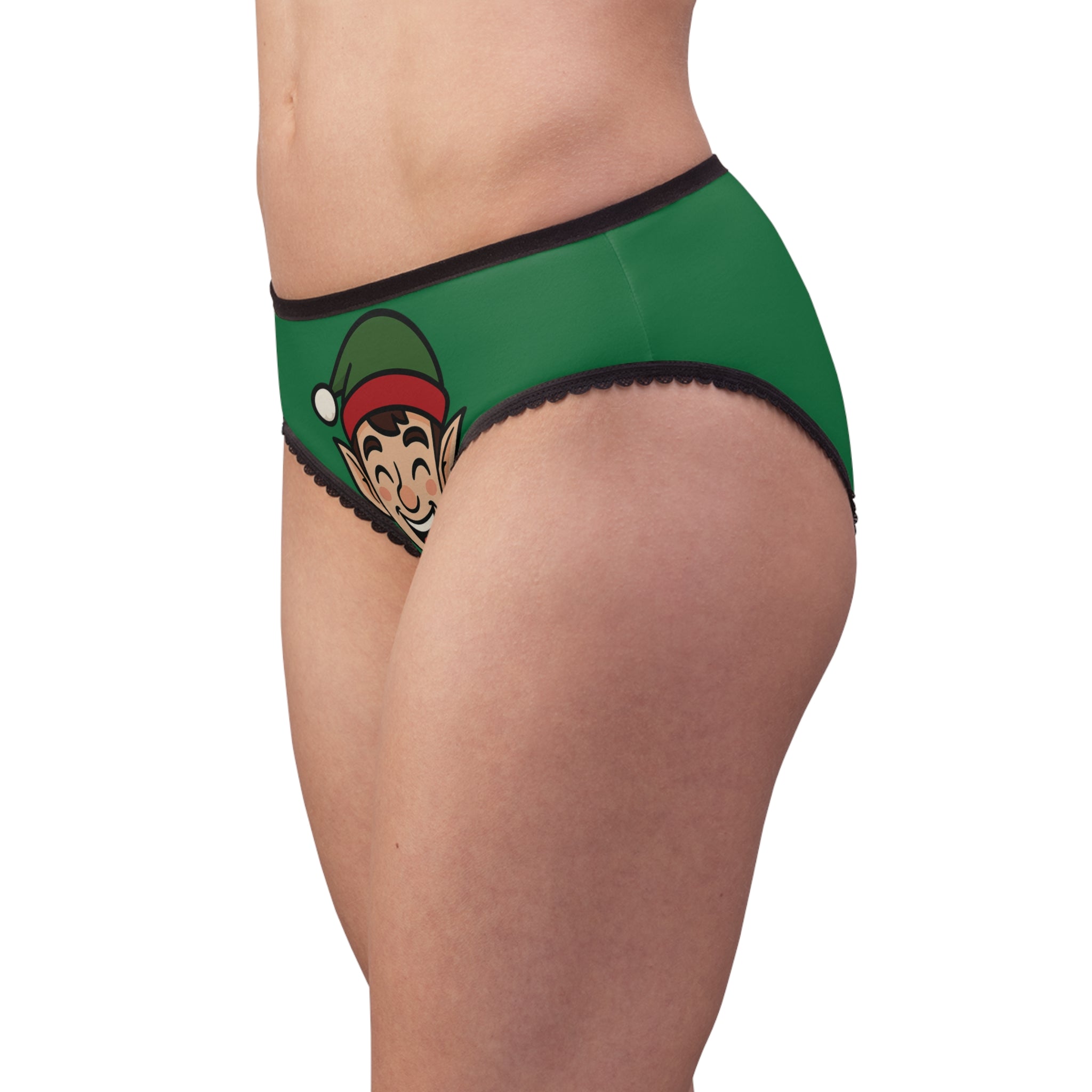Booty Trap Elf Christmas Underwear | Funny Holiday Panties for Her | Cheeky Christmas Lingerie | Naughty Elf Gift | Xmas Gag Gift